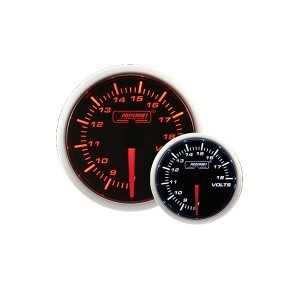Prosport 52mm Voltmeter Wit Rood