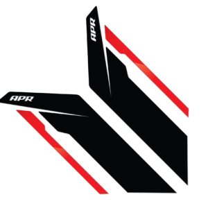 APR – Sideburns Fender Stickers in Zwart, Zilver of Rood