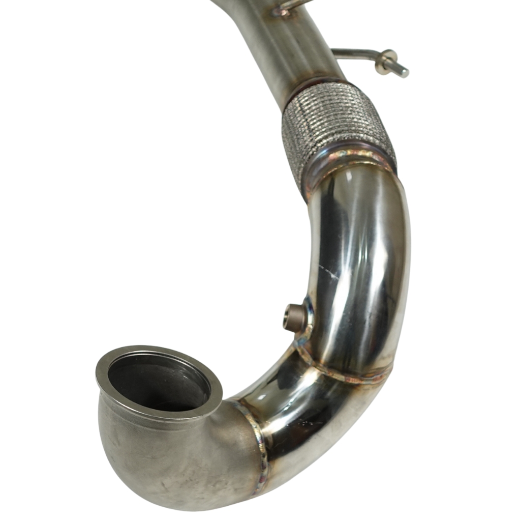 Endura V2 Downpipe 3.5" Cast Elbow - OPF en Non OPF - Golf 7R / 7.5R, Audi S3 8V, Leon 5F 4-Drive - 1.8 / 2.0 TSI EA888.3 MQB